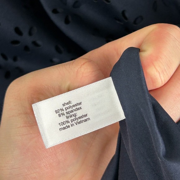 Lane Bryant Plus Size Navy Blue Floral Eyelet Front Zip Bomber Jacket 1X - Picture 7 of 9